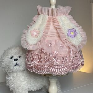 Fluffy Bunny Ear Dog Easter Dress Couture Jacket